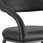 Tabouret de bar Armen Living Ramona en fer et similicuir, hauteur comptoir, 66 cm