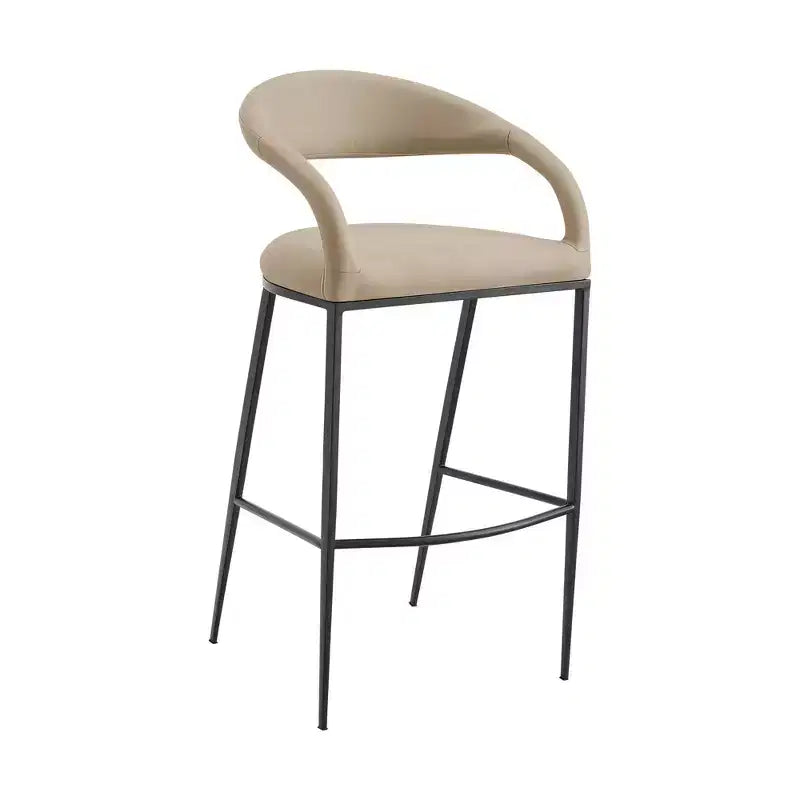 Tabouret de bar Armen Living Ramona en fer et similicuir, hauteur comptoir, 66 cm