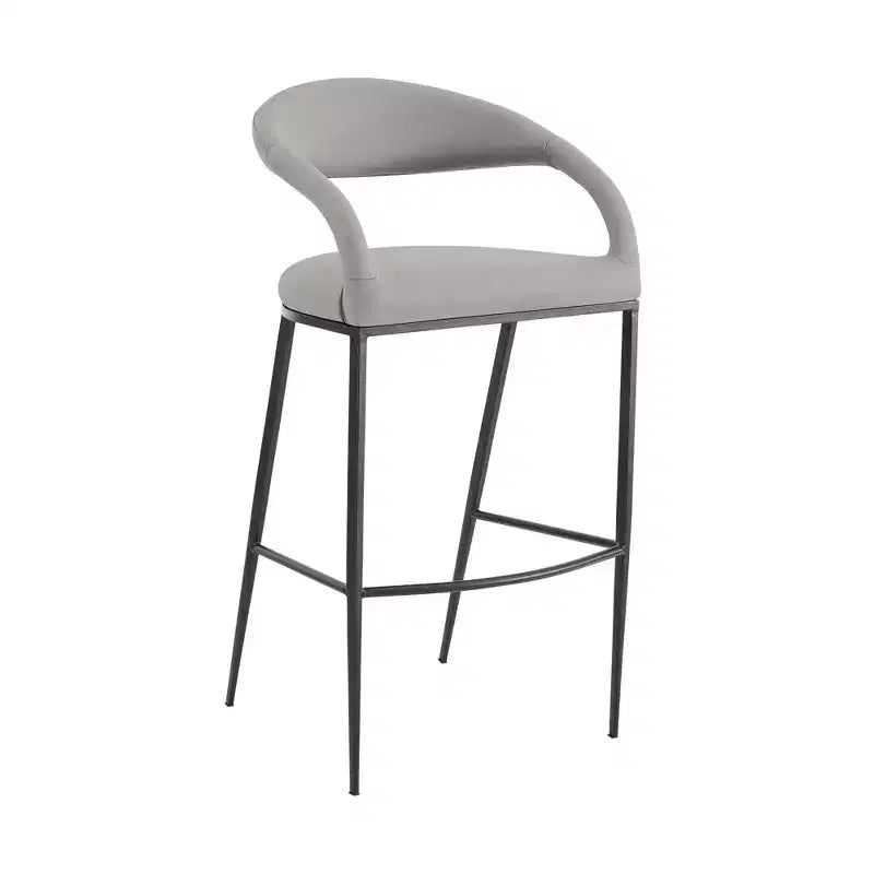 Tabouret de bar Armen Living Ramona en fer et similicuir, hauteur comptoir, 66 cm
