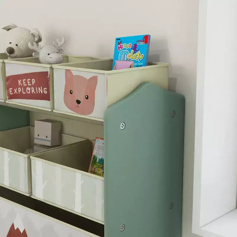 Meuble de Rangement pour Jouets Qaba avec 6 Bacs de Rangement, Unité de Rangement pour Enfants pour Chambre à Coucher, Chambre d'Enfants, 63,5 x 30,5 x 66 cm
