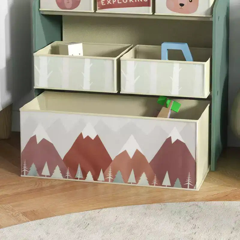 Meuble de Rangement pour Jouets Qaba avec 6 Bacs de Rangement, Unité de Rangement pour Enfants pour Chambre à Coucher, Chambre d'Enfants, 63,5 x 30,5 x 66 cm