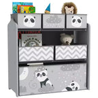 Meuble de Rangement pour Jouets Qaba avec 6 Bacs de Rangement, Unité de Rangement pour Enfants pour Chambre à Coucher, Chambre d'Enfants, 63,5 x 30,5 x 66 cm