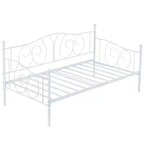 VECELO Cadre de lit de repos double en métal, lit-canapé avec rangement sous le lit, montage facile, pas besoin de sommier tapissier