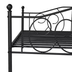 VECELO Cadre de lit de repos double en métal, lit-canapé avec rangement sous le lit, montage facile, pas besoin de sommier tapissier