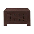 Table basse carrée de style rustique AndMakers de 31,5 po avec rangement ouvert pour salon