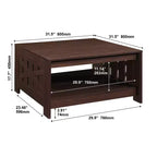 Table basse carrée de style rustique AndMakers de 31,5 po avec rangement ouvert pour salon