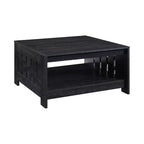 Table basse carrée de style rustique AndMakers de 31,5 po avec rangement ouvert pour salon
