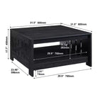 Table basse carrée de style rustique AndMakers de 31,5 po avec rangement ouvert pour salon