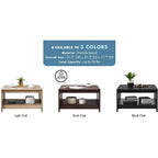 Table basse carrée de style rustique AndMakers de 31,5 po avec rangement ouvert pour salon