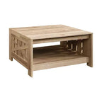 Table basse carrée de style rustique AndMakers de 31,5 po avec rangement ouvert pour salon