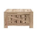 Table basse carrée de style rustique AndMakers de 31,5 po avec rangement ouvert pour salon
