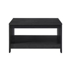 AndMakers 31.5 in. Farmhouse Square Coffee Table with Open Storage for Living Room