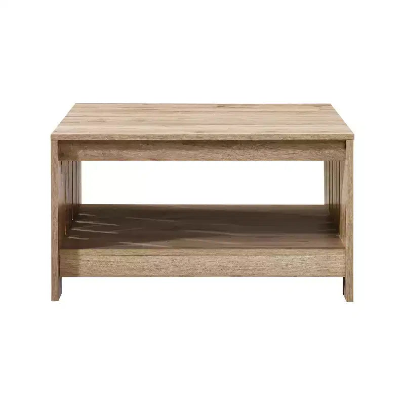 Table basse carrée de style rustique AndMakers de 31,5 po avec rangement ouvert pour salon