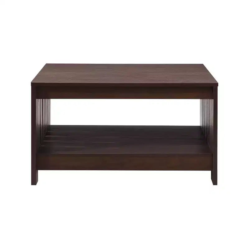 Table basse carrée de style rustique AndMakers de 31,5 po avec rangement ouvert pour salon