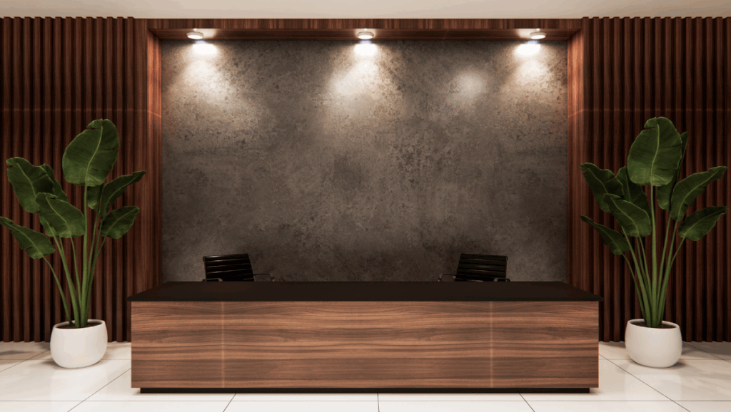Accueil d'une entreprise au design moderne - Rénovation locaux professionnels